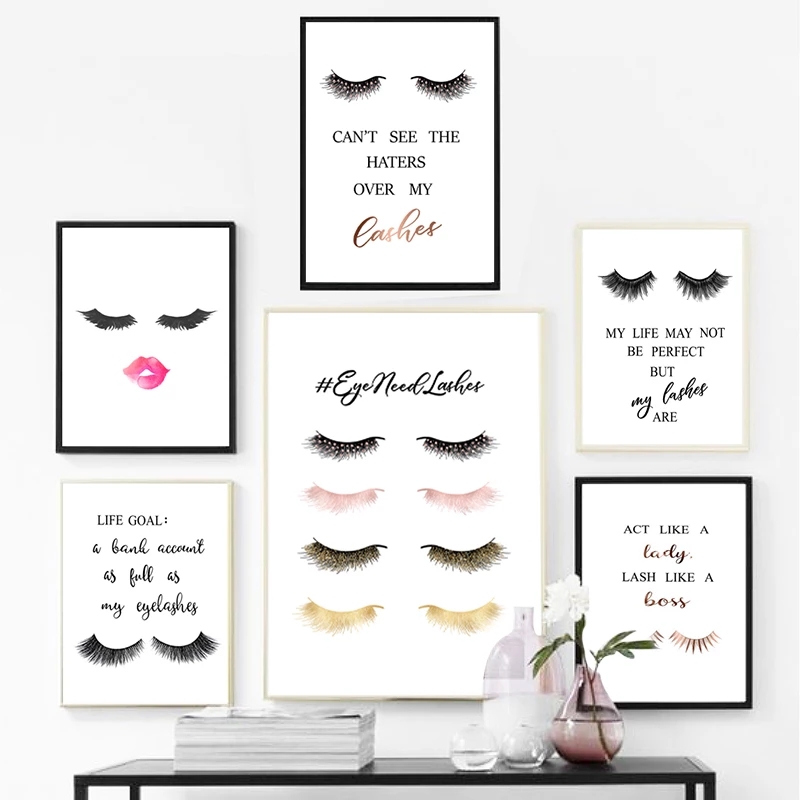 Eyelash Extension Quotes - Mode cils Extensions citations affiches filles