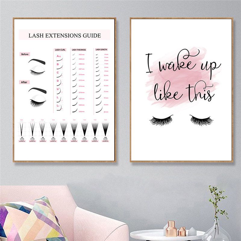 Eyelash Extension Quotes - Affiche guide des extensions de cils,