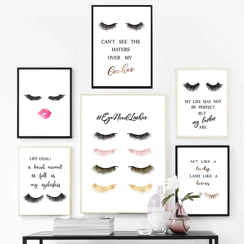 Eyelash Extension Quotes - 1 pièce Tableau sur toile sans