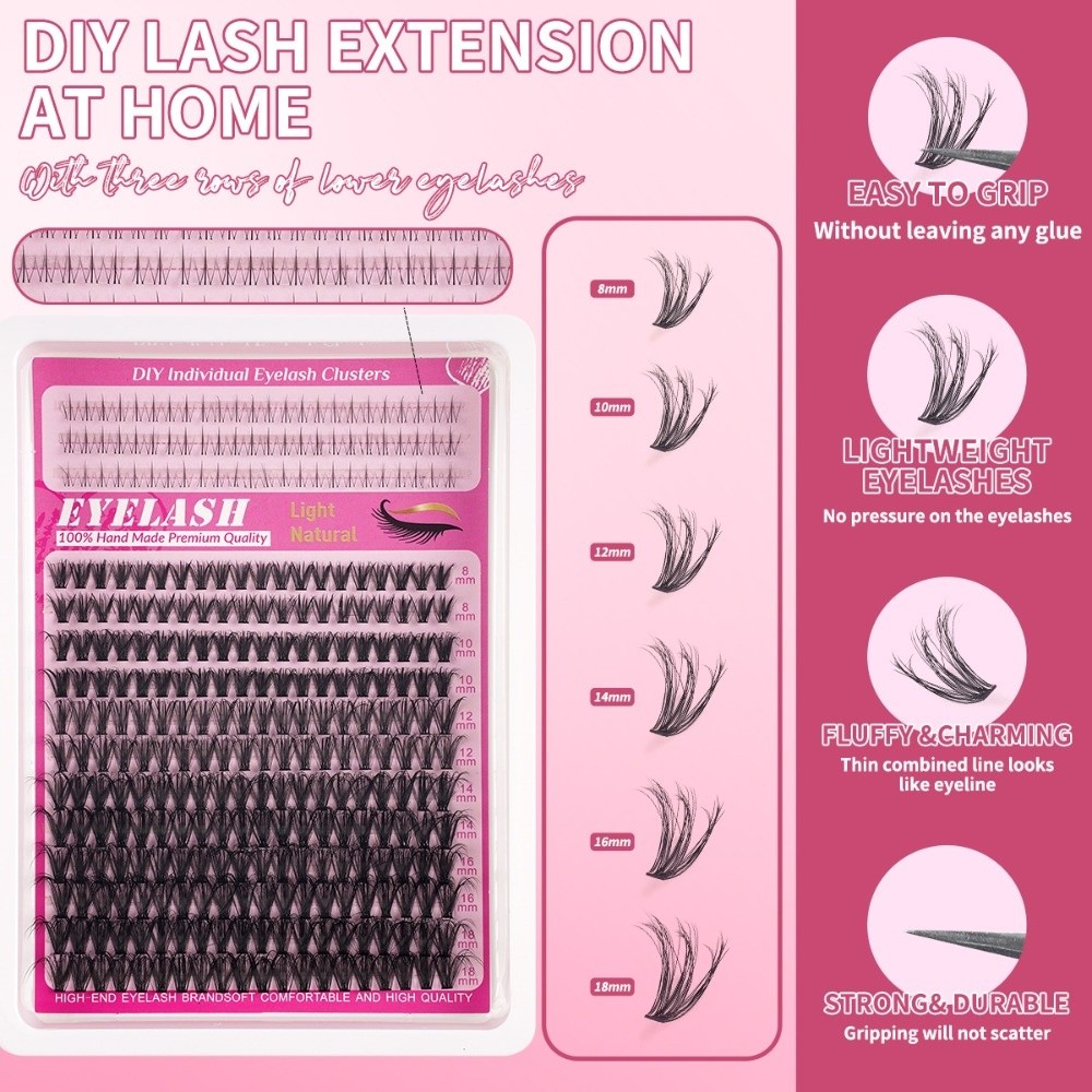 Faux cils de 8 à 18 mm, aspect - Eyelash Extension Kits avis et prix